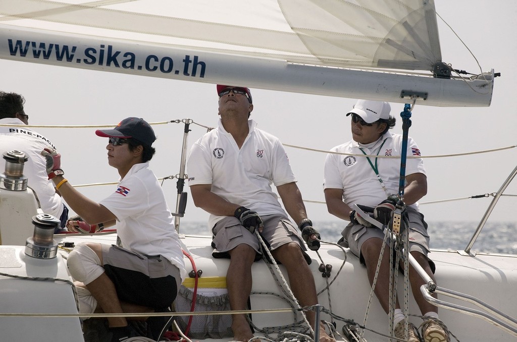Phuket King’s Cup 2009. Royal Thai Navy 1 (CPO 3 Wiwat Poonpat) took the title in IRC 2. Phuket Kings Cup 2009. © Guy Nowell